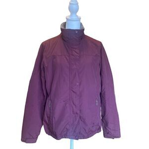 LL Bean Puffer Insulated Fleece Lined Burgundy Winter Coat Womens Size Medium